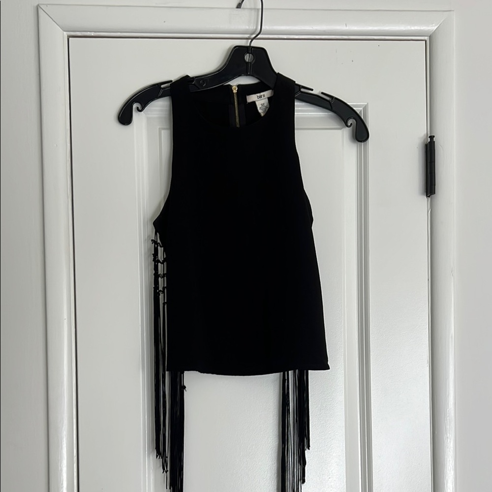 Bar III Black Asymmetrical Sleeveless Tank Top